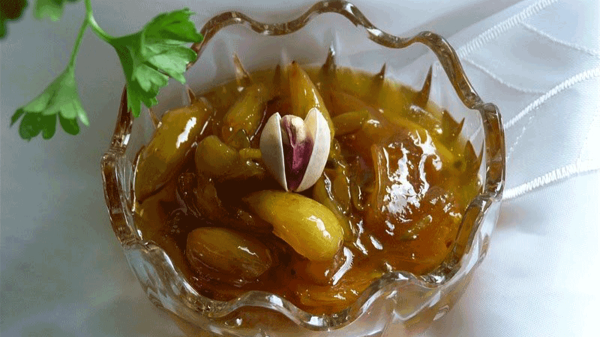 طرز تهیه مربای پوست پسته خام با تمام نکات