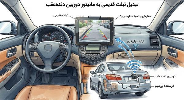 چگونه تبلت قدیمی خود را به مانیتور بی سیم دوربین دنده عقب تبدیل کنیم؟